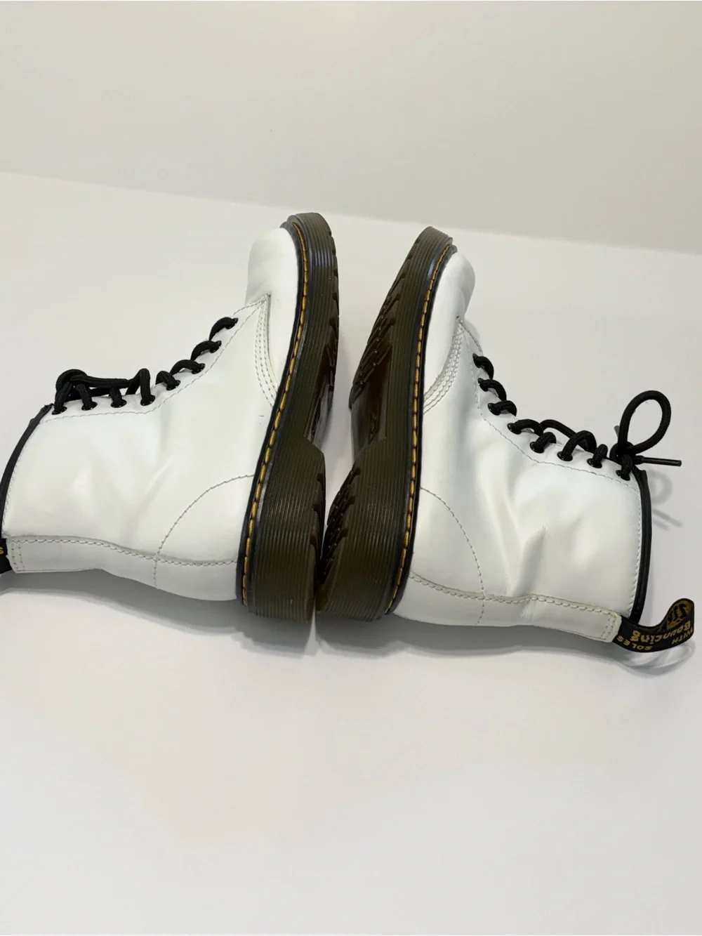 Dr. Martens Kids 1460J Leather Boots White Zip Up Size US 2